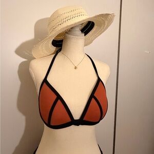 PINK Victoria's Secret Orange and Black Bikini Top